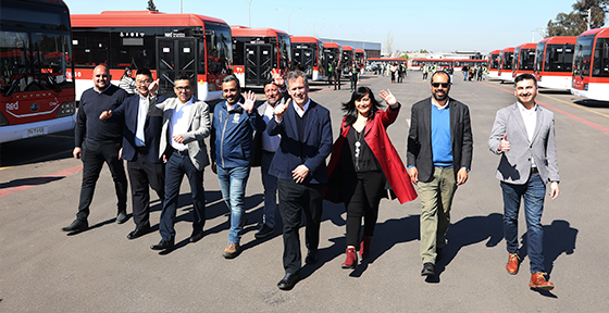 La zona sur de Santiago recibe 214 nuevos buses eléctricos